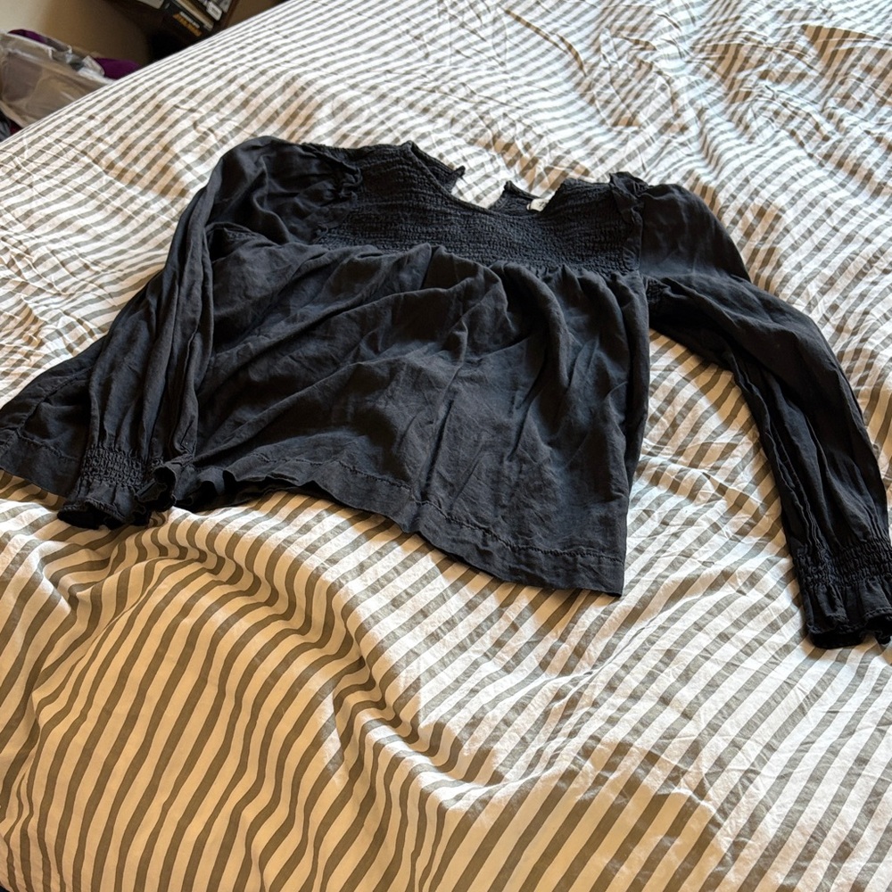 Madewell Textured Black Top